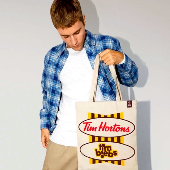 *BRAND NEW IN BAG* Timbiebs tote bag | Justin Bieber x Tim Hortons collaboration - Picture 1 of 3